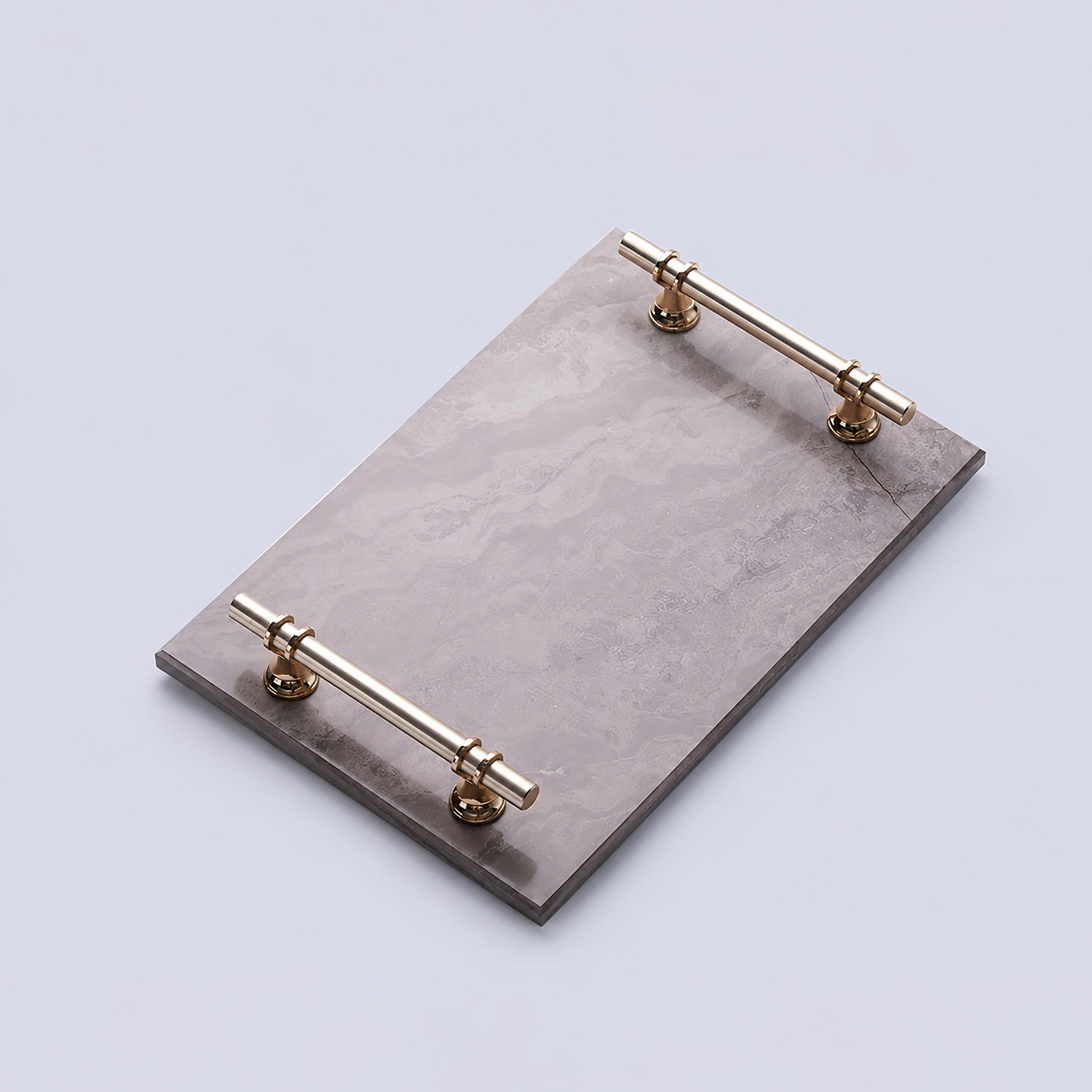 Luxury Marble Serving Tray with Brass Handles | Vanity Tray | Kitchen Organizer | Coffee Table Display | Restaurant Serving Tray